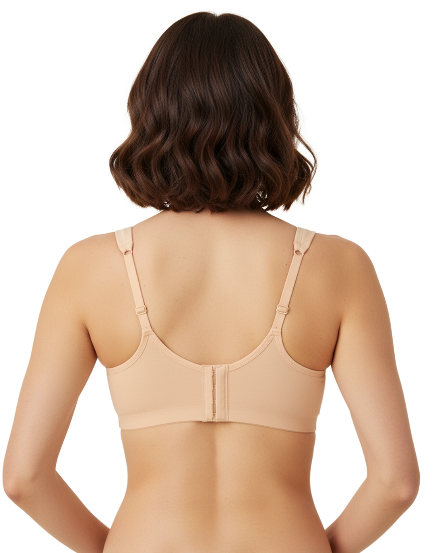 FULL COVERAGE POST SURGICAL BRA WITH BROAD ELASTIC STRAP -SKIN