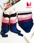 (34-40)B Intimate Solid Colour Pushup Underwired Bra and Matching Panty (144)