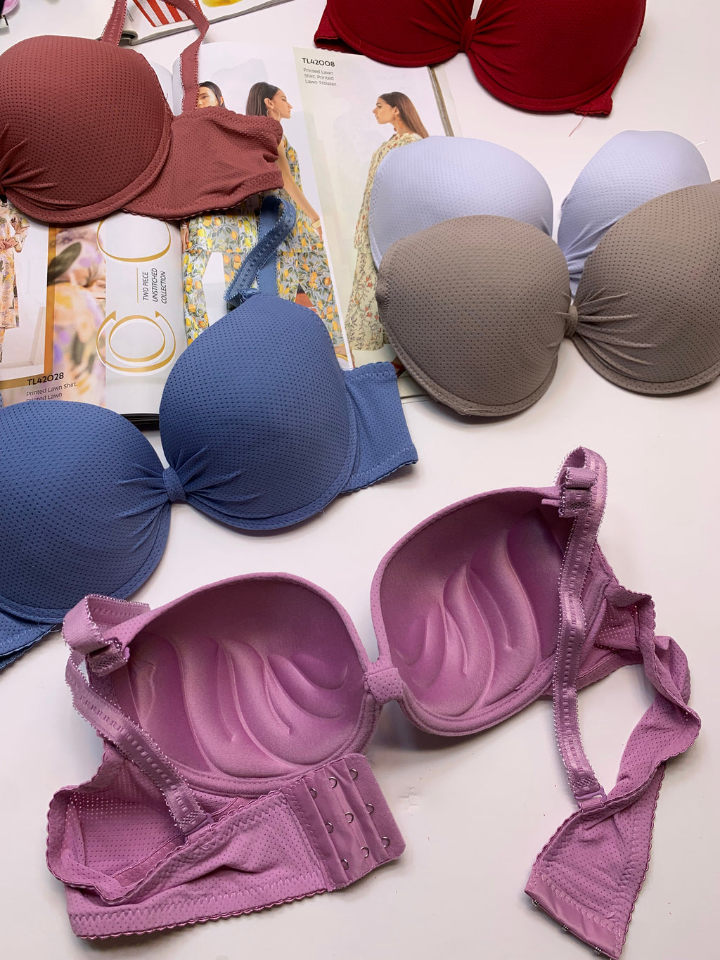 (36-42)b Knot Style Self Print Padded Push-up Bra (176)