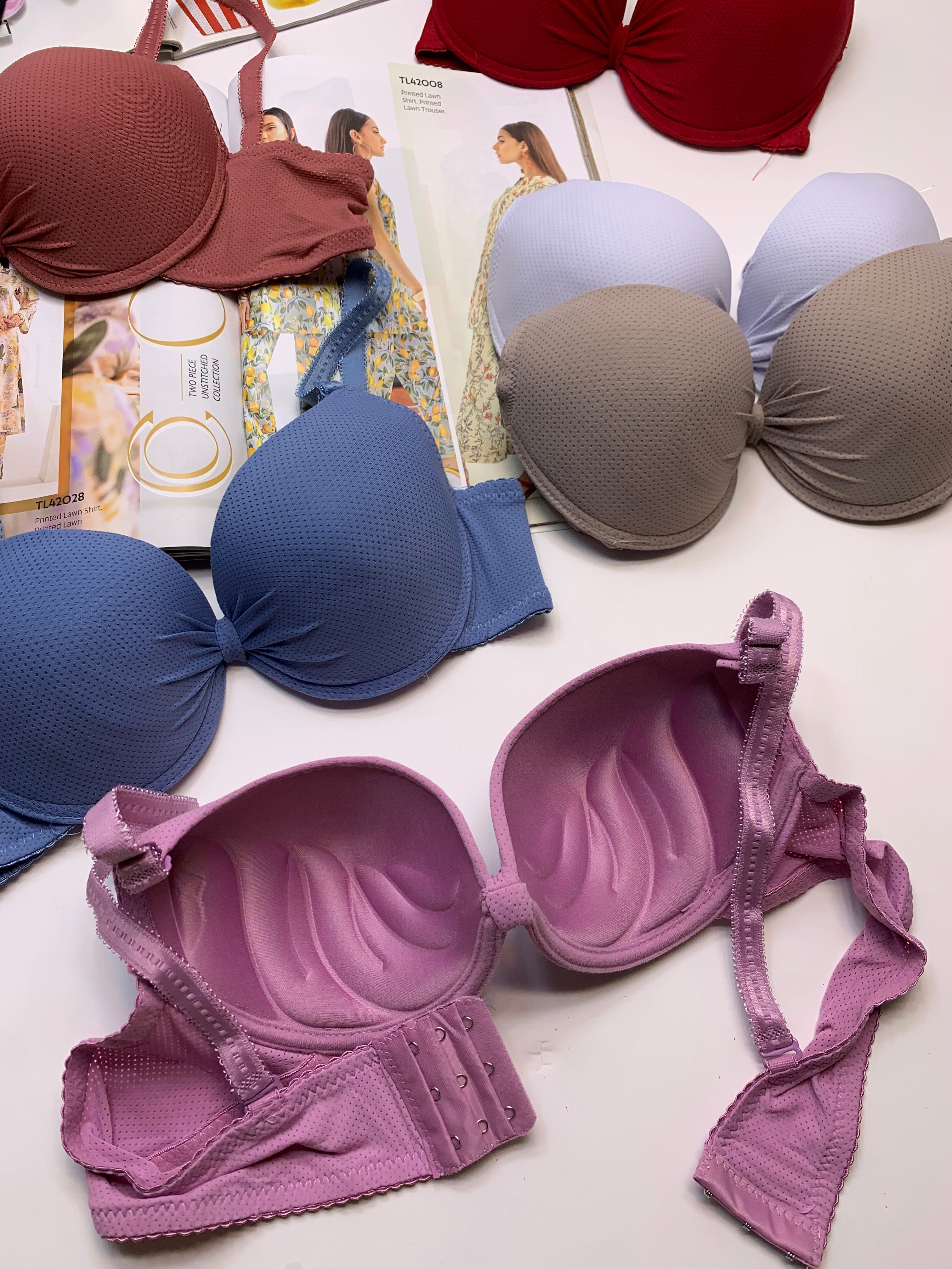 (36-42)b Knot Style Self Print Padded Push-up Bra (176)