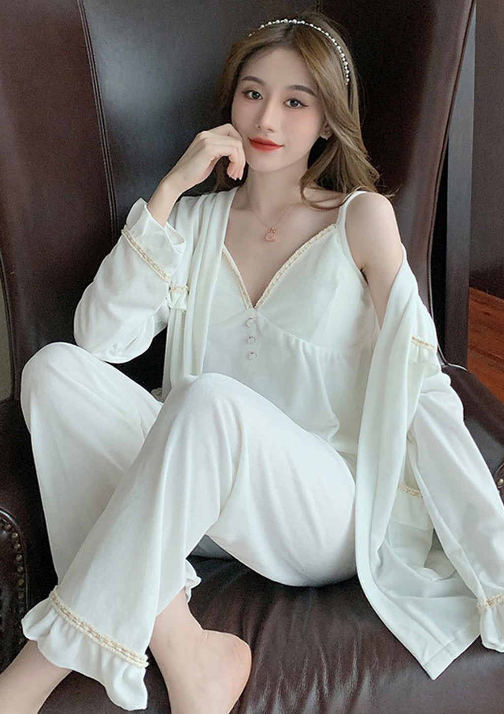 Erotic Dress  Lace Robe Gown Sets Sleepwear ED-3315