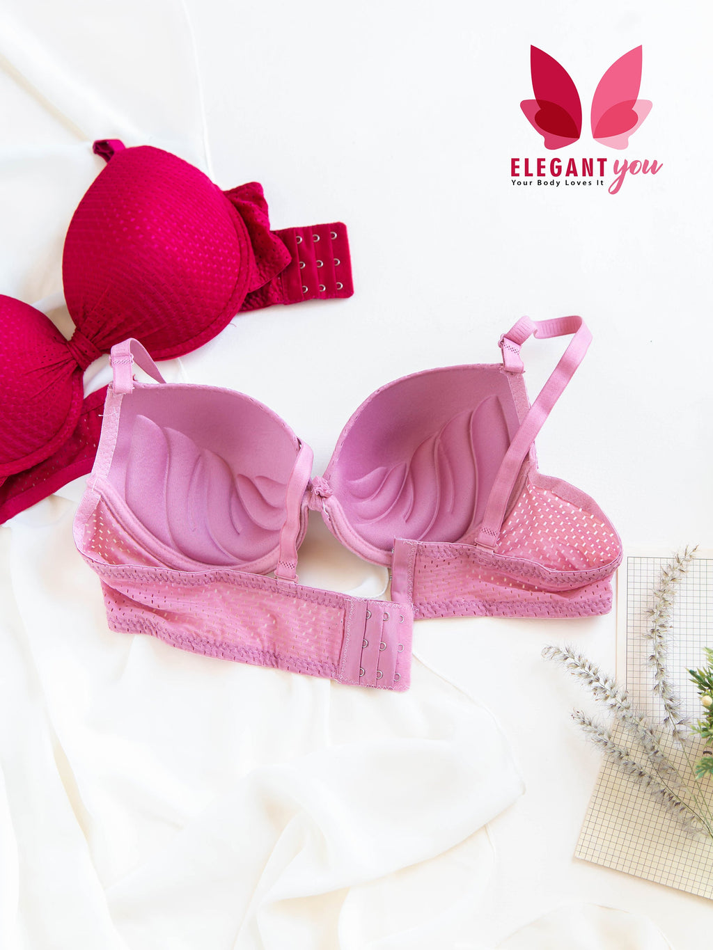 (36-42)b Knot Style Self Print Padded Push-up Bra (176)