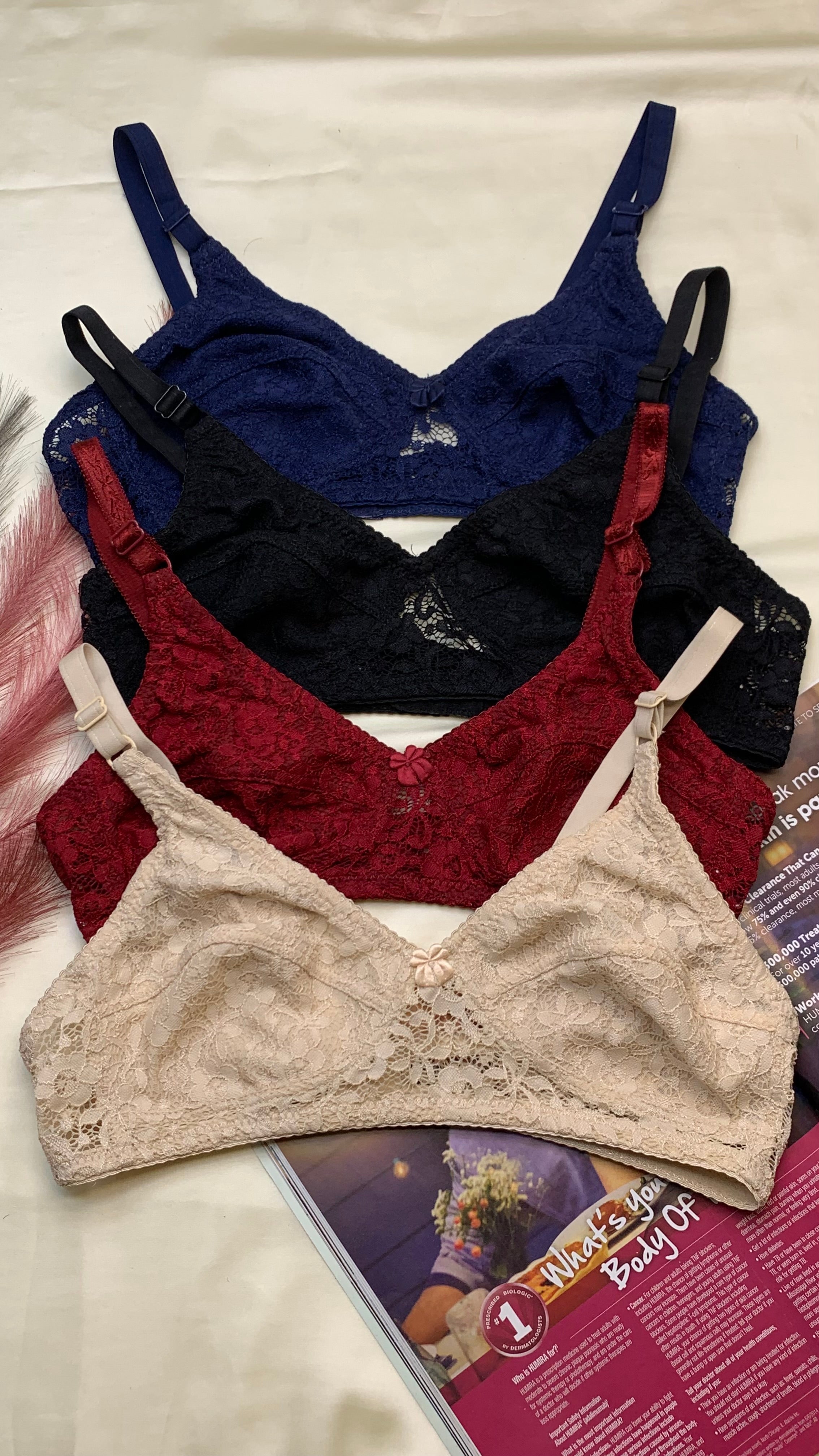 (32-42)b/c  Elegant Flower Pattern Bra(037)