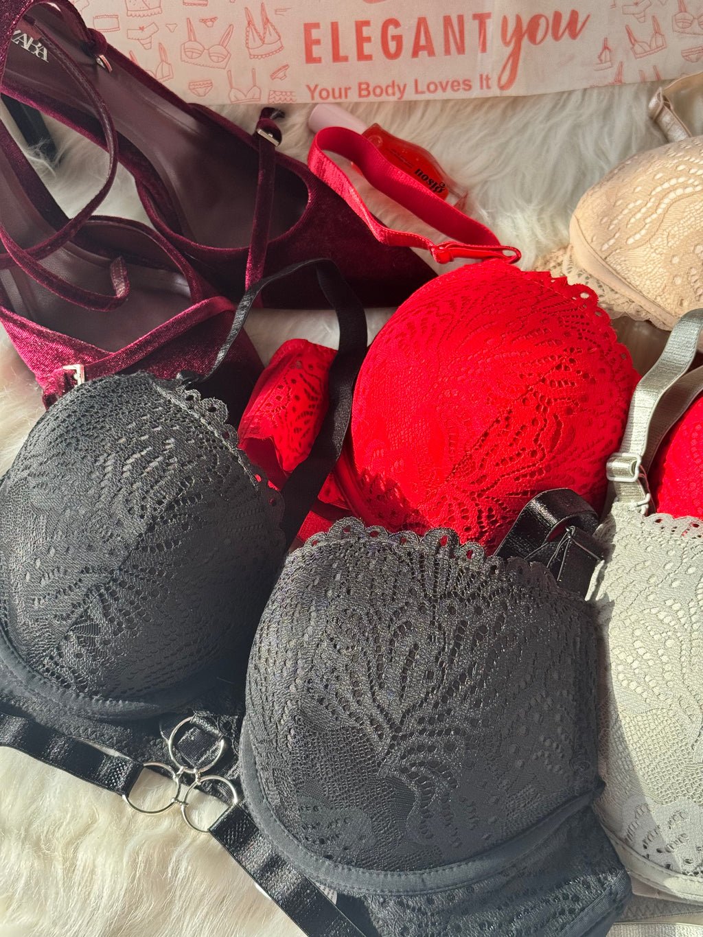 Cup Elegant Lacy Double Padded Bra & Panty Set