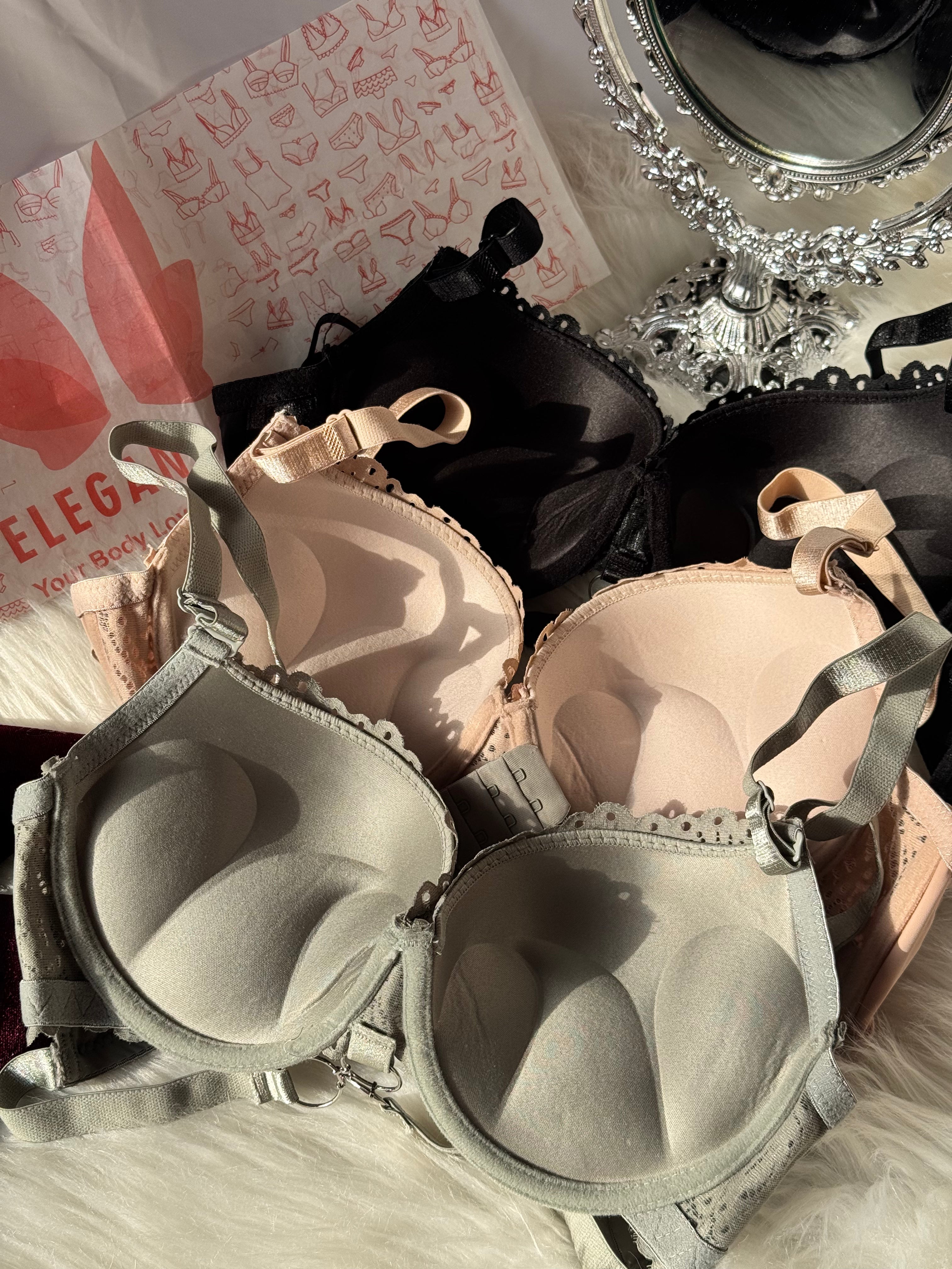Cup Elegant Lacy Double Padded Bra & Panty Set