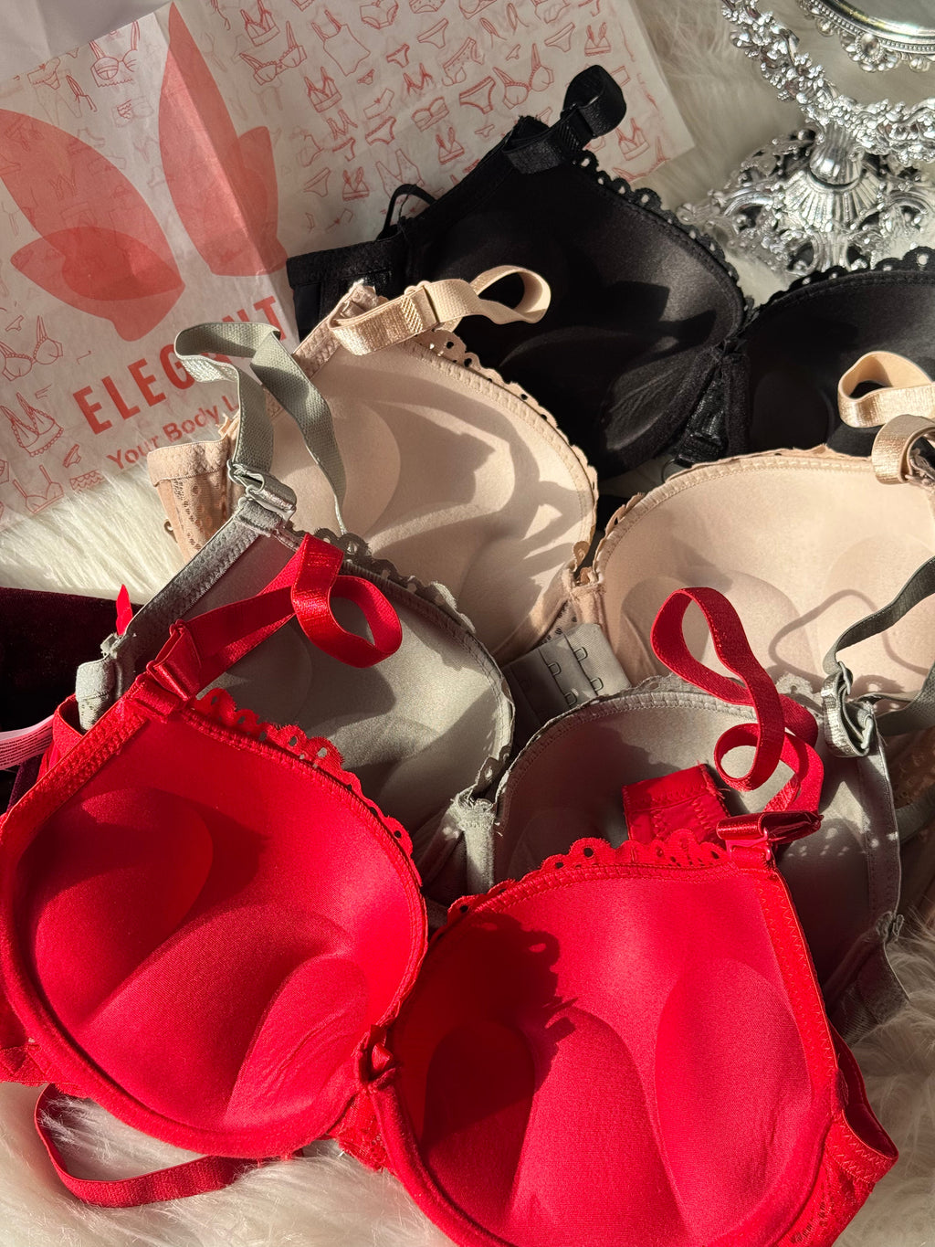 Cup Elegant Lacy Double Padded Bra & Panty Set