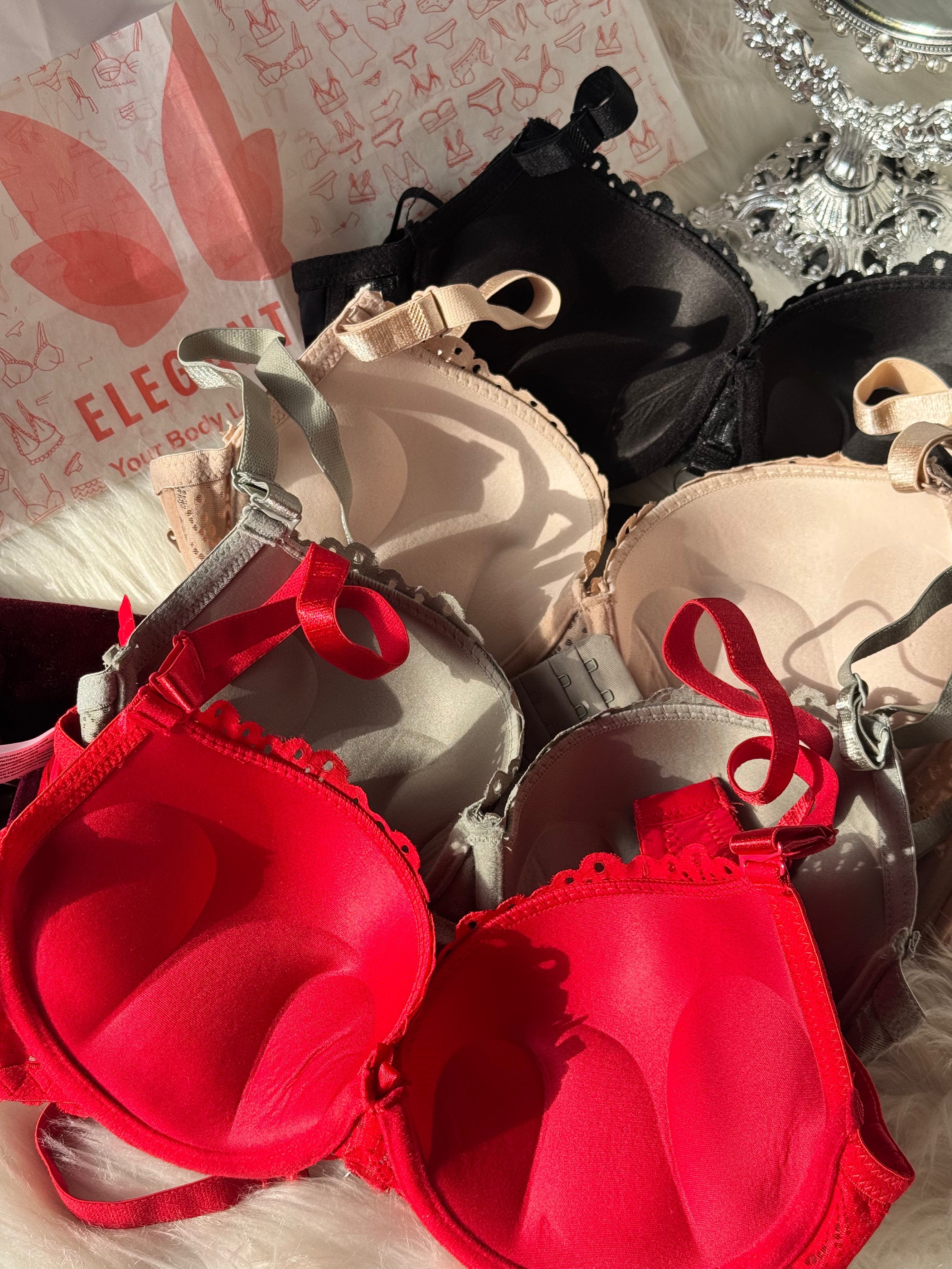 Cup Elegant Lacy Double Padded Bra & Panty Set