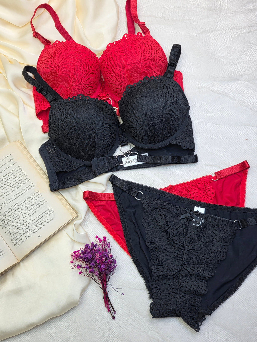 Cup Elegant Lacy Double Padded Bra & Panty Set