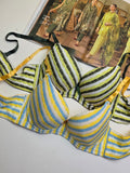 (36-42) Demi Cup Rainbow Bra Thin Pad UnderWire Cups (174)