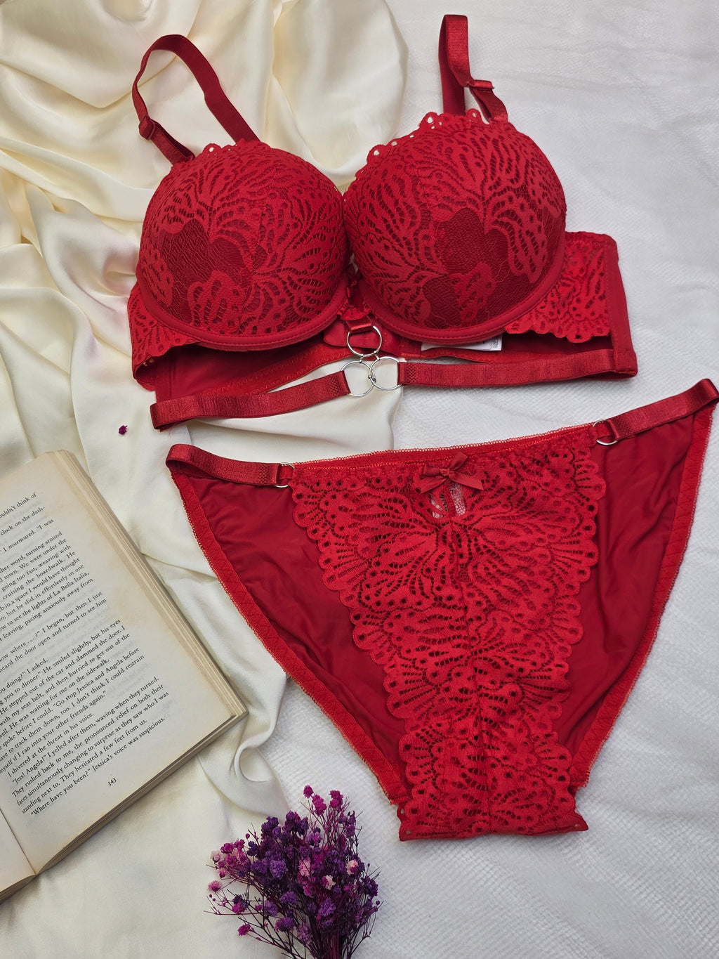Cup Elegant Lacy Double Padded Bra & Panty Set