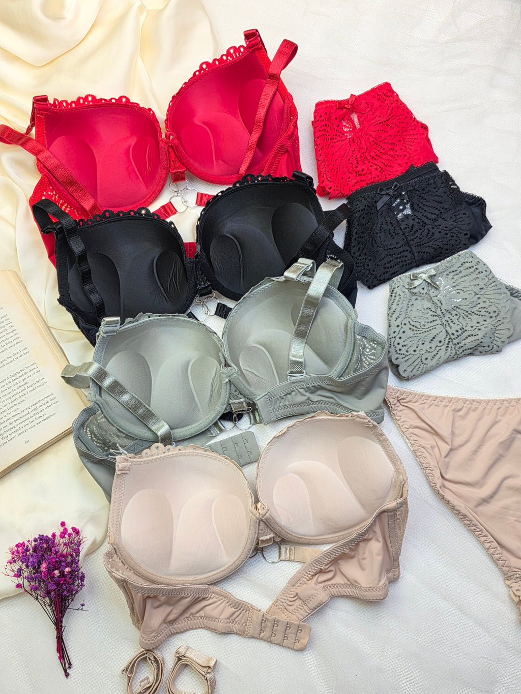 Cup Elegant Lacy Double Padded Bra & Panty Set